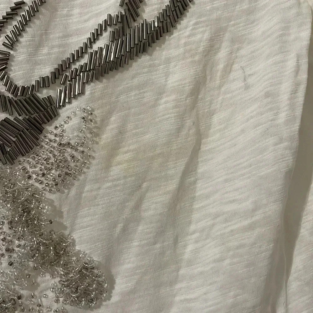 J. Crew White T-Shirt with Silver Deer Design - Picture 5 of 8